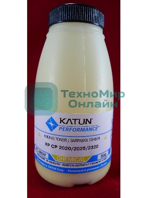 Тонер HP CP2020/2025/CM2320 Yellow, химический (фл.80г.) Katun фас. России