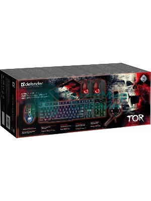 Комплект клавиатура+мышь Defender Tor MHP-127 проводной, USB, 3200 DPI, чёрный
