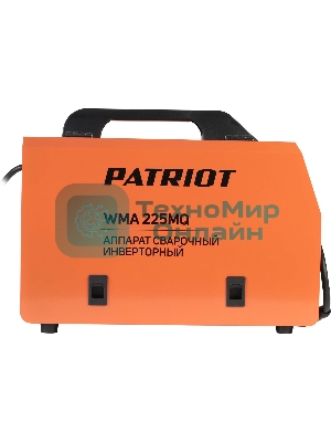 Сварочный аппарат PATRIOT WMA 225MQ (605301755) инверторный mig/mag/mma стальной и флюс. провлокой