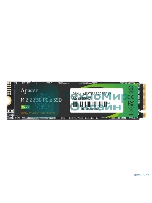 Накопитель SSD Apacer AS2280P4X, 256Gb, M.2 2280, PCIe 3.0 x4, NVMe, R/W 2100/1300
