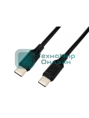 Кабель USB2.0 Cablexpert CC-USB2-CMCM-60-1M, Type-C/Type-C, 3A, 60Вт, PD/QC3.0, медь, 1м, черный, пакет