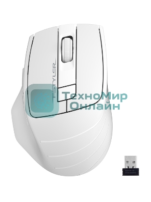 Мышь беспроводная A4Tech Fstyler FG30 белый/серый, 2000 dpi, радиоканал, USB, кнопки - 5