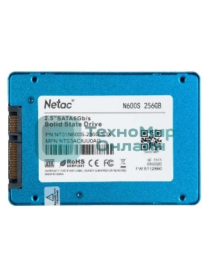 Накопитель SSD Netac N600S, 256Gb, SATA III, 2.5