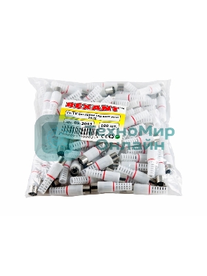 Разъем гнездо TV без пайки белый Rexant