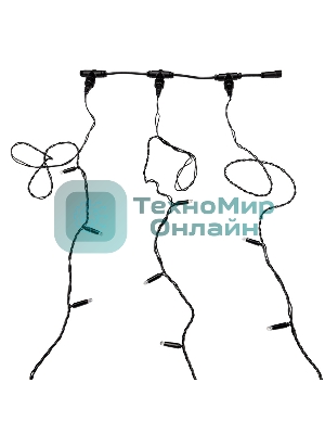 Гирлянда Neon-night LED ClipLight 24V, 3 нити по 20 м, свечение с динамикой, цвет диодов синий