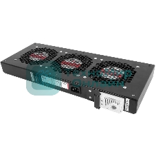 Модуль вентиляторный ЦМО, 3 вентилятора с терморегулятором, черный R-FAN-3T-9005