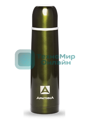 Термос Арктика 102-500 болотный, узкое горло 0,5 л классический, цветной, холод/тепло 24 ч
