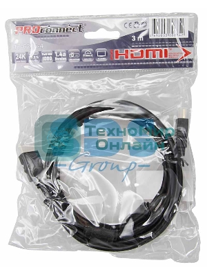 Кабель PROconnect HDMI - HDMI 1.4 угловой, 3м Gold