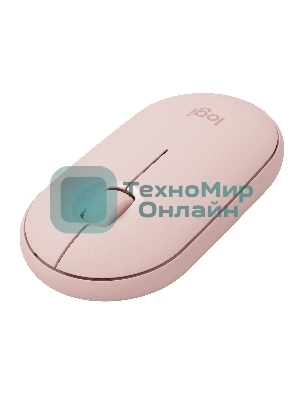 Мышь беспроводная Logitech Pebble M350 розовый, 1000 dpi, радиоканал, Bluetooth, USB, кнопки - 3