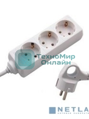 Удлинитель сетевой СТАРТ S 3x5-Z --20 dg, 3 розетки, до 10А, 5м, с заземлением, белый