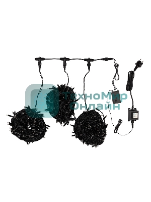 Гирлянда Neon-night LED ClipLight 24V, 3 нити по 20 м, свечение с динамикой, цвет диодов синий