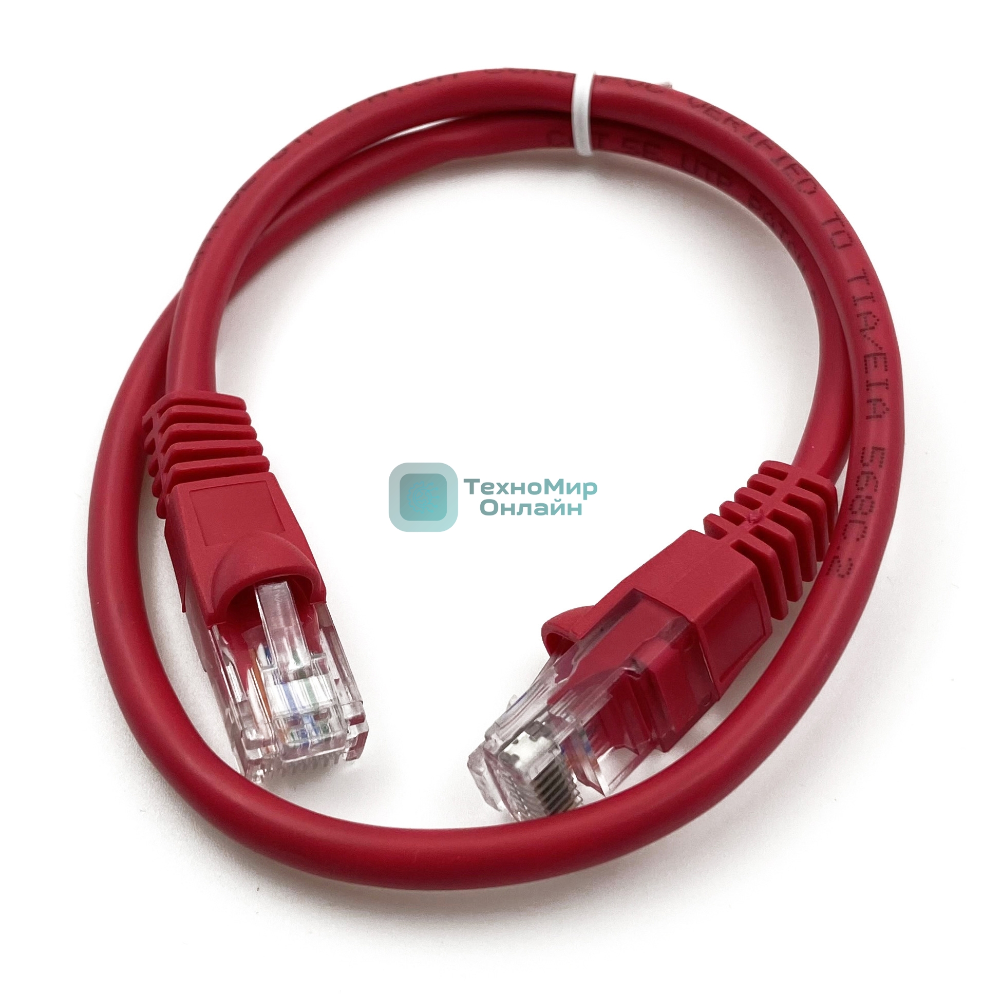 Патч-корд Buro cat.5e molded 0.5м красный RJ-45 (m)-RJ-45 (m)