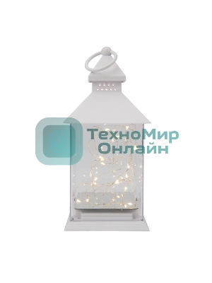 Декоративный фонарь Neon-night с росой, белый корпус, размер 10,7х10,7х23,5 см, цвет теплый белый