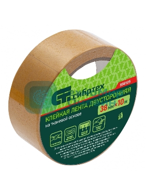 Лента клейкая двусторонняя Сибртех 38мм х 10 м, на тканевой основе