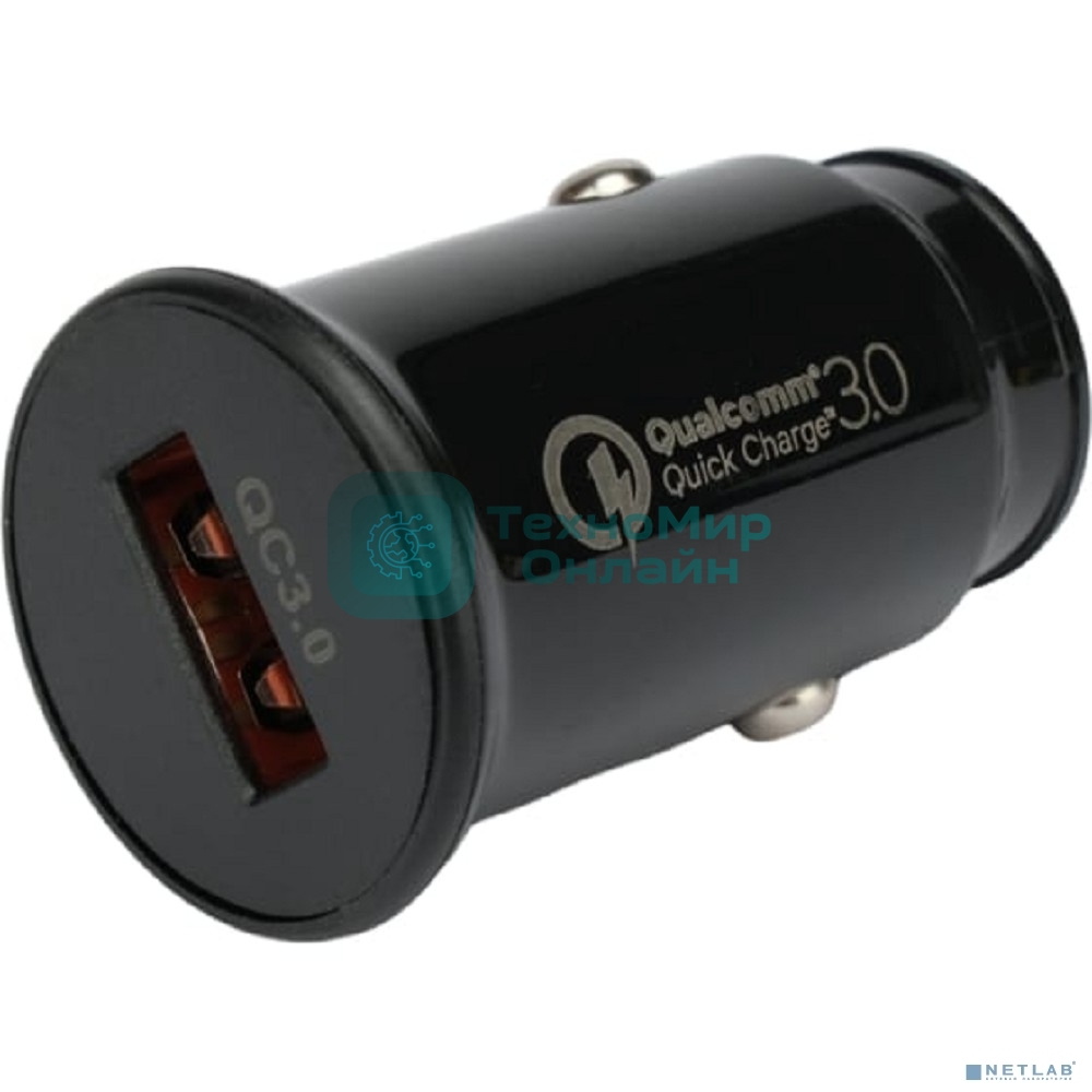 Автомобильное зарядное устройство Cablexpert MP3A-UC-CAR22, 18Вт, быстрая зарядка QC3.0, 1 порт USB