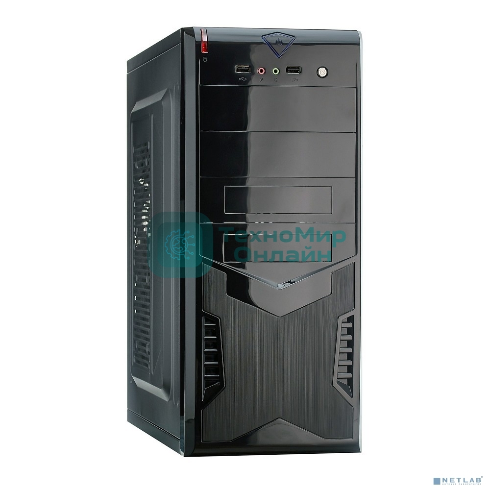 Компьютерный корпус ExeGate EX280388RUS Miditower ExeGate CP-604 Black, ATX, (CP450W, 80мм), 2хUSB, Audio