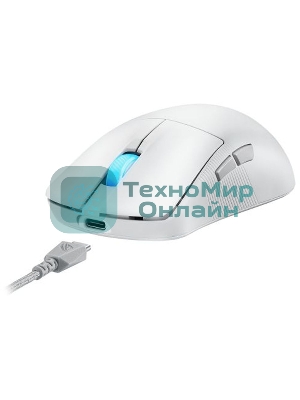 Мышь беспроводная ASUS ROG Harpe Ace Mini белый, 42000 dpi, радиоканал, Bluetooth, USB, кнопки - 5