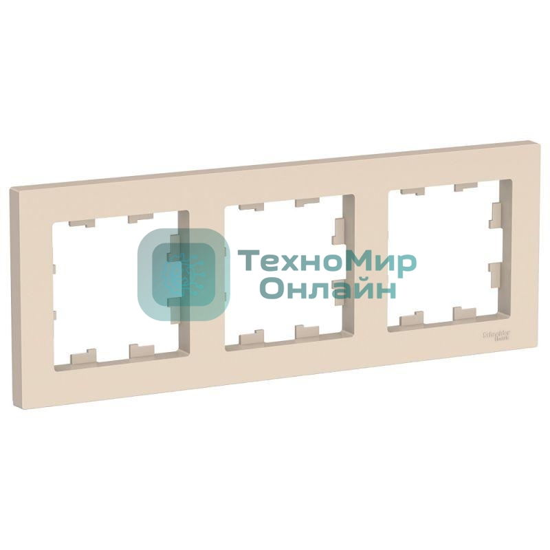 Рамка 3-постовая Schneider-electric AtlasDesign, универсальная, бежевый