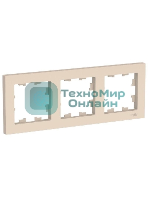 Рамка 3-постовая Schneider-electric AtlasDesign, универсальная, бежевый