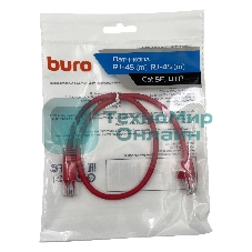 Патч-корд Buro cat.5e molded 0.5м красный RJ-45 (m)-RJ-45 (m)