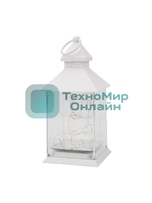 Декоративный фонарь Neon-night с росой, белый корпус, размер 10,7х10,7х23,5 см, цвет теплый белый