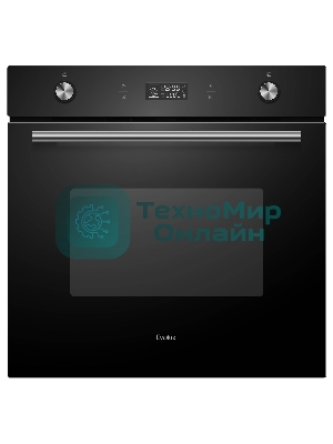 Духовой шкаф встраиваемый полноразмерный Evelux EO 650 PB, 60 см, 9 режимов, 70л, черное стекло