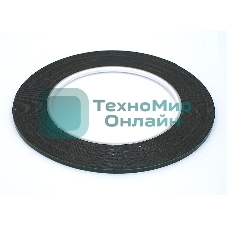 Скотч двусторонний черный вспененный с зеленой защитной лентой толщина 0.5мм ширина 3мм 10м