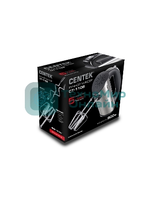 Миксер ручной Centek CT-1108 черный/стальной, 600 Вт
