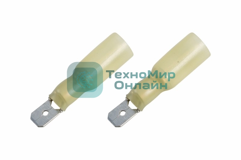 Клемма плоская Rexant изолированная термоусаживаемая штекер 6.35 мм 4-6 мм² (РПи-п-т 6.0-(6.3)) желтый