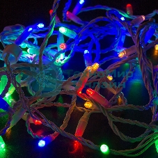 Гирлянда Neon-night Нить 10м, постоянное свечение, белый ПВХ, 230В, цвет: Мультиколор