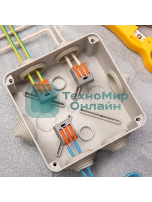 Клемма соединительная многоразовая Rexant 3-проводная, серая, 0.08-4 мм² (20 шт./уп.)