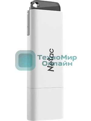 Флешка USB Netac U185 (NT03U185N-016G-20WH), 16Gb, USB 2.0, R/W 25/10, белый/серый