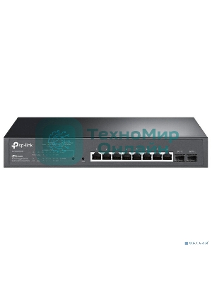 Коммутатор TP-Link JetStream 10-Port Gigabit Smart Switch with 8-Port PoE+, 8× Gigabit PoE+ Ports, 2× Gigabit SFP Slots, 802.3at/af, 150 W PoE Power, 1U 13-inch Rack-mountable Steel CaseIntegration with Omada SDN Controller, 802.1Q VLAN, STP/RSTP/MSTP, IGMP Snoopi