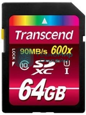 Флеш карта SDXC 64Gb Class10 Transcend TS64GSDXC10U1 BULK w/o adapter