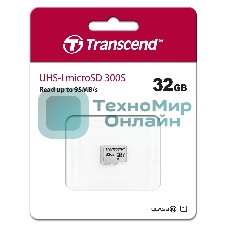 Флеш карта microSD 32Gb Transcend microSDHC Class 10 UHS-1 U1, (без адаптера), TLC