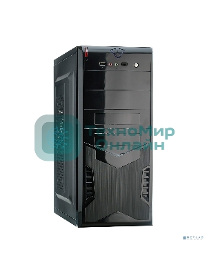 Компьютерный корпус ExeGate EX280389RUS Miditower ExeGate CP-604 Black, ATX, (CP500W, 80мм), 2хUSB, Audio