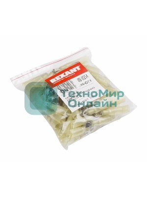 Клемма плоская Rexant изолированная термоусаживаемая штекер 6.35 мм 4-6 мм² (РПи-п-т 6.0-(6.3)) желтый