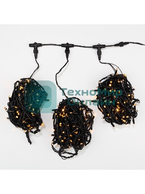 Гирлянда Neon-night LED ClipLight 24V, 3 нити по 20 м, свечение с динамикой, цвет диодов желтый