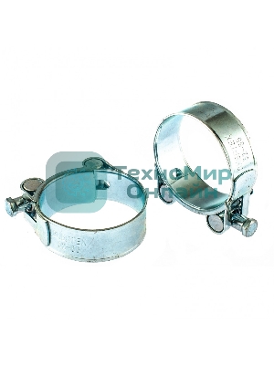 Хомуты металлические Сибртех силовые 52-55 мм, ширина 22 мм, шарнирные, W1, 2 шт.