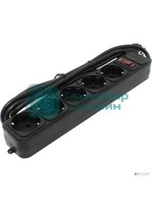 Сетевой фильтр ExeGate EX221185RUS SP-5-3B (5 розеток, 3 м, евровилка, черный)