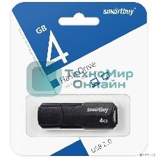 Флешка USB SmartBuy CLUE black (SB4GbCLU-K), 4Gb, USB 2.0, R/W 15/8, черный