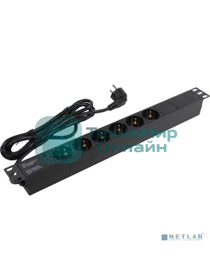 Блок розеток горизонтальный ExeGate ServerPro PDU-19H603 Al-6S-EU2.5, 19