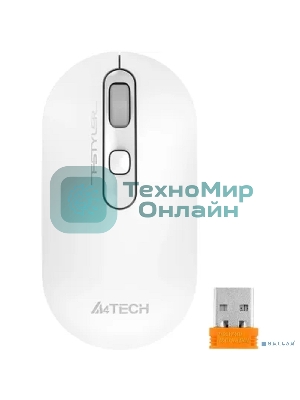 Мышь беспроводная A4Tech Fstyler FG20S белый/серый, 2000 dpi, радиоканал, USB, кнопки - 3