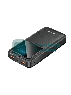 Портативный аккумулятор Vention 20000mAh(M/C-A/A)22.5W Черный с LED Дисплеем