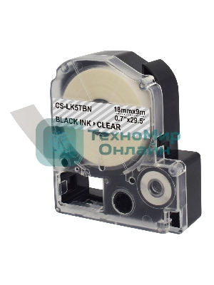 Картридж ленточный Cactus CS-LK5TbN черный для Epson LW400/LW700/LW600P/LW1000P/K400/Z700/Z900