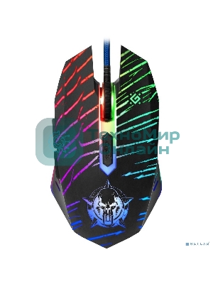 Мышь проводная Defender Dark Agent GM-590L черный, 12800 dpi, USB, кнопки - 6