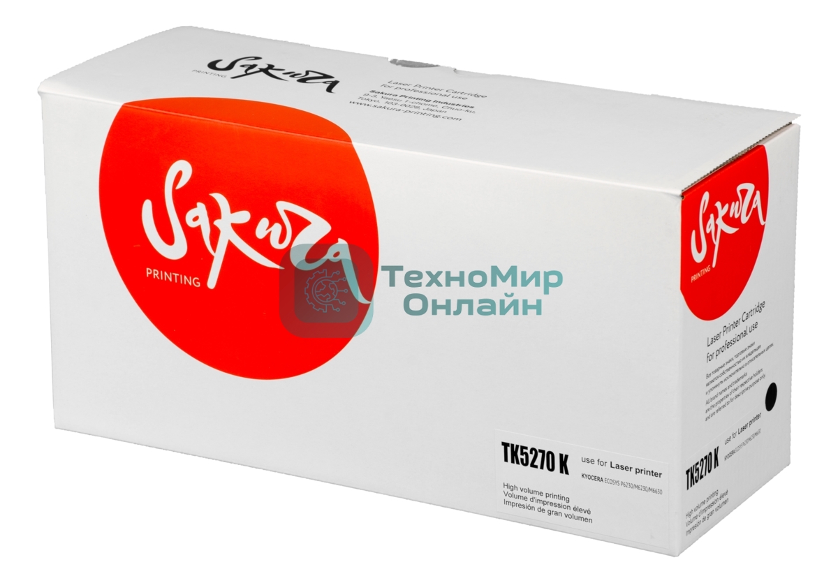 Картридж Sakura TK5270K для Kyocera Mita ECOSYS M6230cidn, черный, 8 000к.