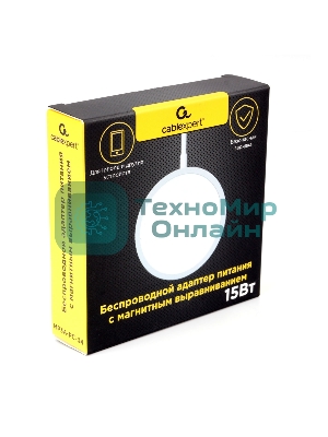 Беспроводной адаптер питания Cablexpert MagSafeMP3A-PC-34, QI 15Wt, 10Wt, 7,5Wt, 5Wt