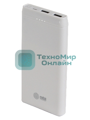 Портативный аккумулятор Cactus CS-PBFSMT-10000 10000mAh 2.1A 2xUSB белый