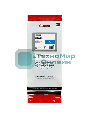 Картридж струйный Canon PFI-320 C 2891C001 голубой (300мл) для Canon Canon imagePROGRAF TM-200/205